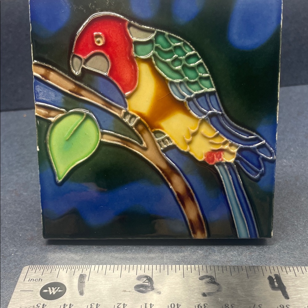 Colorful Ceramic Parrot Tile for Bird Lovers